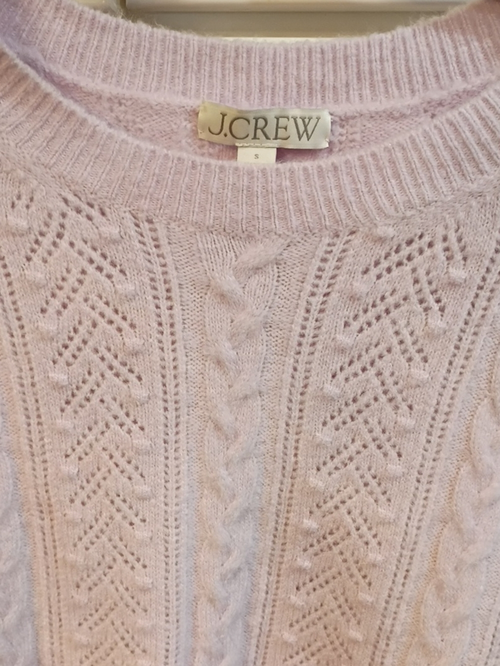 J. Crew Purple Lilac Pointelle Sweater Size Small - Picture 3 of 8